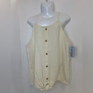Art Class Cream Sleeveless Tank Top Relaxed Fit